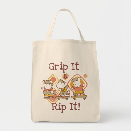 De greep het en scheurt het die met een skateboard tote bag (Voorkant)