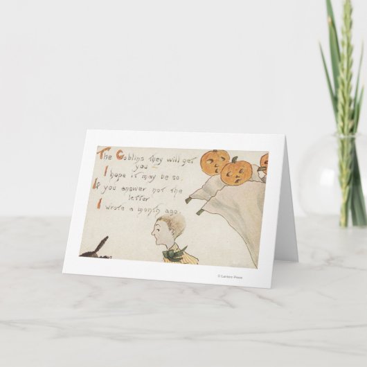 De greetingjack-o-Lantaarn van Halloween Spoken Kaart (Voorkant)