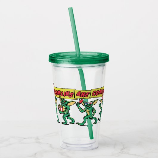 De Gremlins™ Komen Er Aan Acryl Drinkbeker (Links)