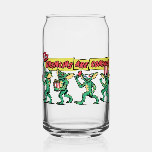De Gremlins™ Komen Er Aan Blikvorm Glas (Voorkant)