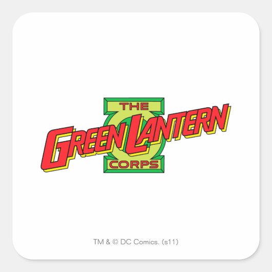 De Gren Lantern Corps Logo Vierkante Sticker (Voorkant)