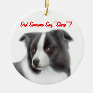 De  grens Collie Herding Ornament