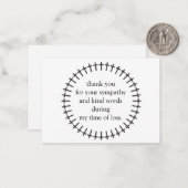 De grens van de kruisen na de begrafenis bedankkaa notitiekaartje (Voorkant / Achterkant in situ)