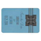 De Grens van Medallion sparen de Datum Magnet, Bla Magneet (Horizontaal)