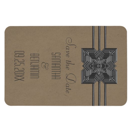 De Grens van Medallion sparen de Datum Magnet, Moc Magneet (Horizontaal)