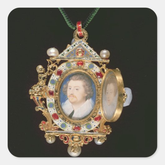 De Gresley Jewel, met miniatuurportretten van Sir Vierkante Sticker (Voorkant)