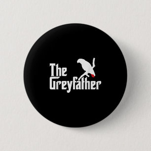 De Greyfather Grappige Afrikaanse grijze papegaai Ronde Button 5,7 Cm