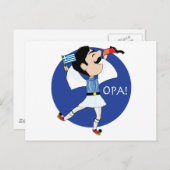De Griekse Evzone danst met de vlag OPA! Briefkaart (Voorkant / Achterkant)