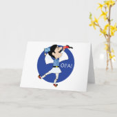 De Griekse Evzone danst met de vlag OPA! Kaart (Gele Bloem)