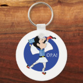 De Griekse Evzone danst met de vlag OPA! Sleutelhanger (Voorkant)