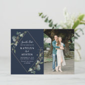 de griekse marinesouwersfoto slaat de datum op save the date (Staand voorkant)