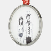 De griezelige bruiloft metalen ornament (Links)