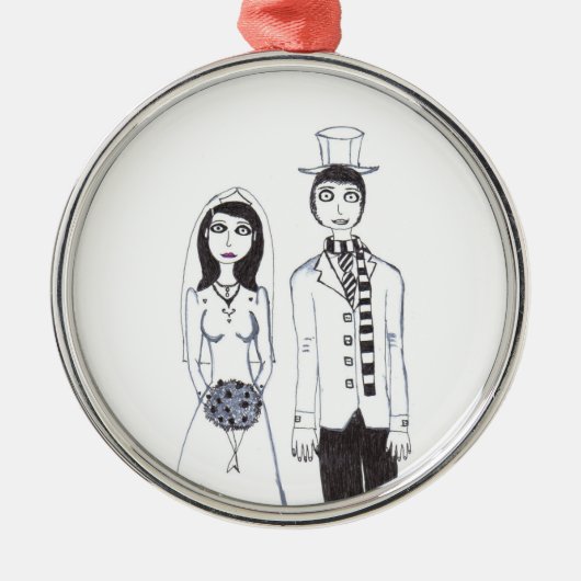 De griezelige bruiloft metalen ornament (Voorkant)