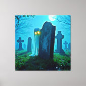 De griezelige glimp van Graveyard Ghost Canvas Afdruk (Voorkant)