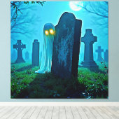 De griezelige glimp van Graveyard Ghost Canvas Afdruk (Insitu (Houten vloer))