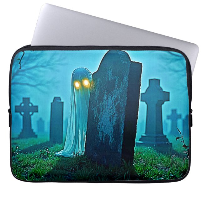 De griezelige glimp van Graveyard Ghost Laptop Sleeve (Voorkant)