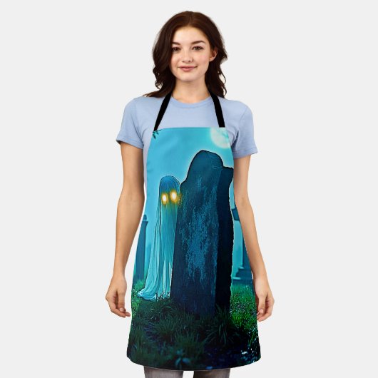 De griezelige glimp van Graveyard Ghost Schort (Gedragen)