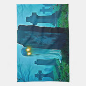 De griezelige glimp van Graveyard Ghost Theedoek (Verticaal)