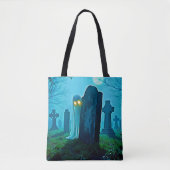 De griezelige glimp van Graveyard Ghost Tote Bag (Voorkant)
