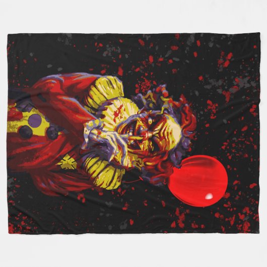 De griezelige Halloween Clown Horror Film Fleece Deken (Voorkant (Horizontaal))
