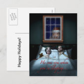 De griezelige Kerstkaart van de Kerstman Feestdagenkaart (Voorkant / Achterkant)