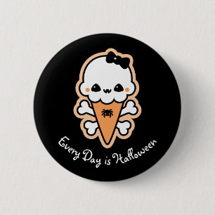 De griezelige Leuke Kegel van het Roomijs Ronde Button 5,7 Cm