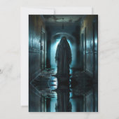 De griezelige vreemdeling Halloween Party Kaart (Achterkant)