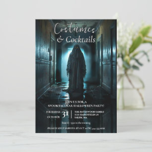 De griezelige vreemdeling Halloween Party Kaart