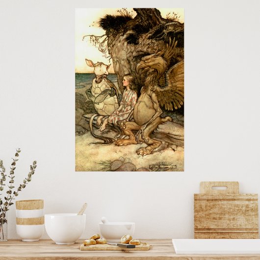 "De griffie en de mokschildpad" Poster (Keuken)