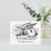 De Griffin Aslaap. Alice in Wonderland Art Briefkaart (Staand voorkant)
