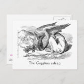De Griffin Aslaap. Alice in Wonderland Art Briefkaart (Voorkant / Achterkant)