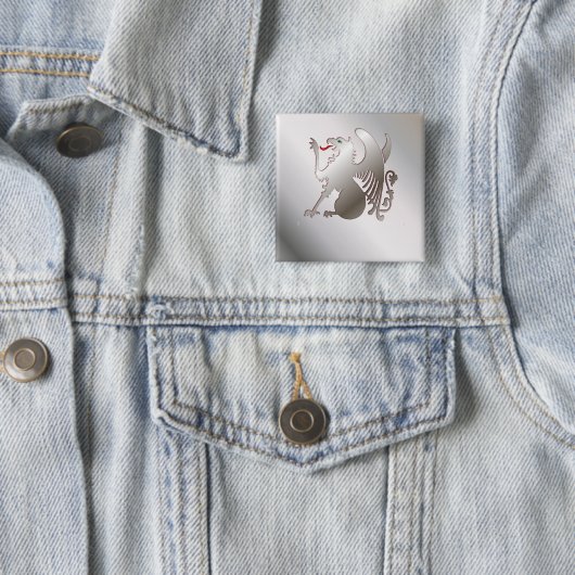 De Griffin Vierkante Button 5,1 Cm (In situ)