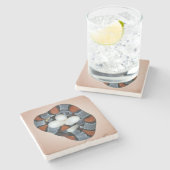 De grijsbandslang stenen onderzetter (Zijkant)