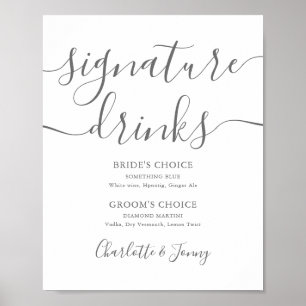 De grijze Drinken van de Handtekening van het Manu Poster