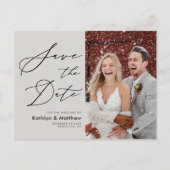 De grijze Elegant de Foto van het Manuscript ruilt Aankondigingskaart (Voorkant)