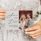 De grijze Elegant de Foto van het Manuscript ruilt Aankondigingskaart