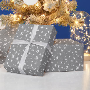 De grijze en Witte Vakantie van Sterren Cadeaupapier