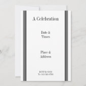 De grijze en Zwarte Sjabloon van de Uitnodiging (Achterkant)