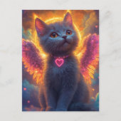 De grijze engel kitten briefkaart (Voorkant)