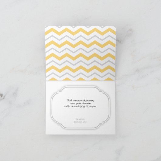 De grijze & Gele Moderne Chevron dankt u Kaarten (Binnen)