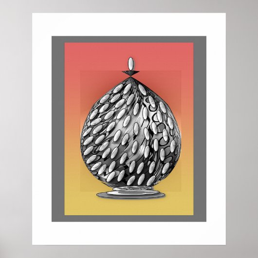 De grijze gemberpot kunstposter poster (Voorkant)