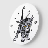 De grijze Gestreepte Klok van de Muur van het (Hoek)