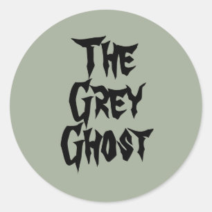 De grijze Ghost-Sticker Ronde Sticker