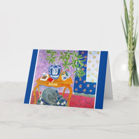 De grijze hond, feestdagen kaart (Voorkant)