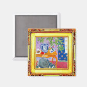 De grijze hond magneet (Voorkant / Achterkant)