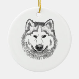 De grijze Illustratie van de Wolf Keramisch Ornament