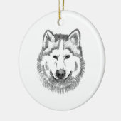 De grijze Illustratie van de Wolf Keramisch Ornament (Links)