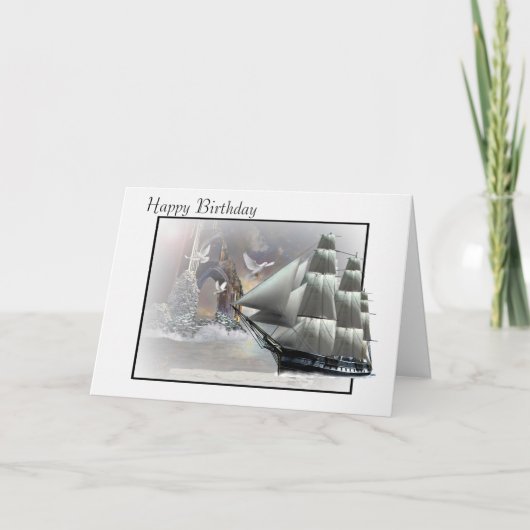 De grijze kaart van de Verjaardag van (Voorkant)