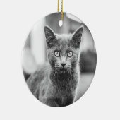 De grijze kat keramisch ornament (Rechts)