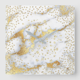 De grijze Kristallen Marmeren Gouden Faux van de Vierkante Klok